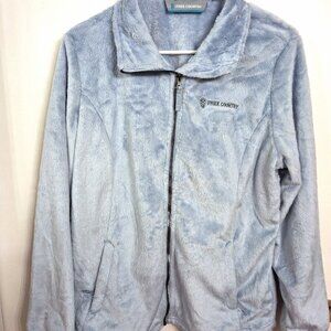 Free Country Light Blue Fleece Jacket Size Large Full Zip Soft Plush